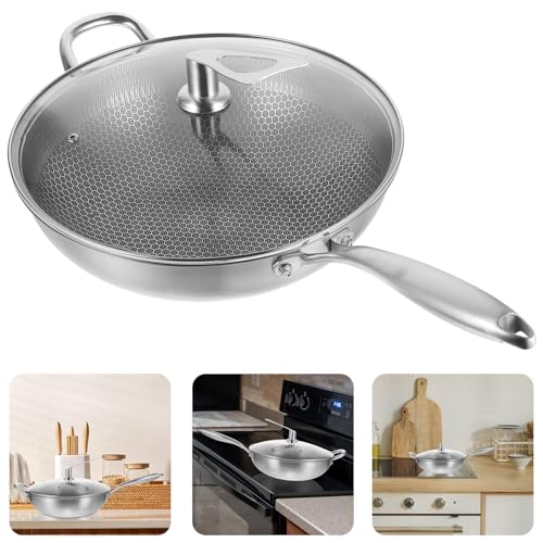 Wok de acero inoxidable con tapa 32 cm miniatura 7