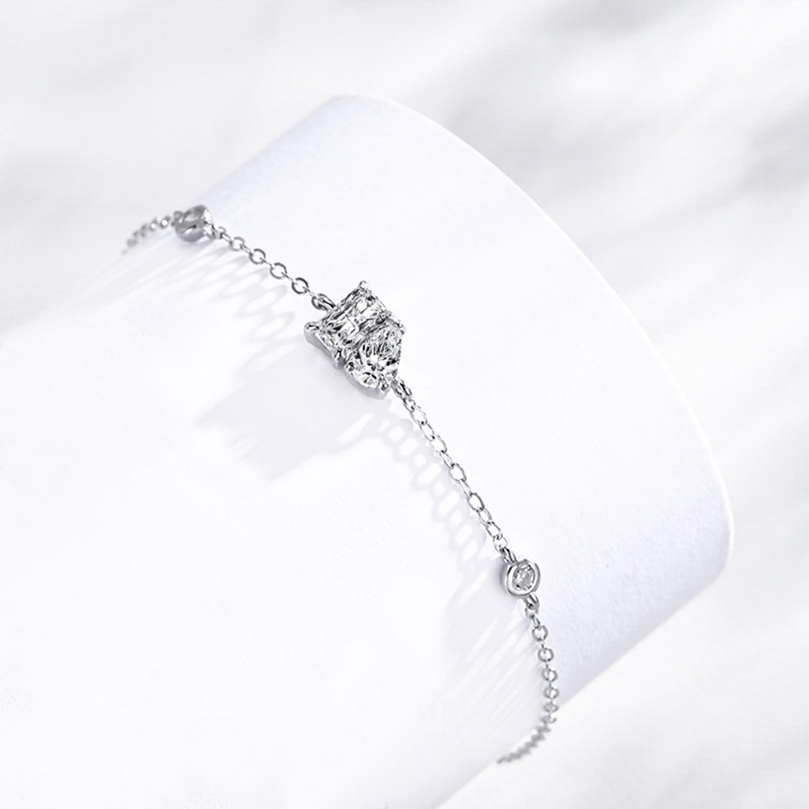 Armbänder Damen Modern, Armbänder Damen Boho Schlichtes Geometrisches Design mit 0,4 Ct Rechteckigem Labordiamanten