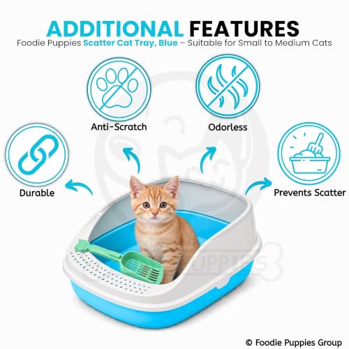 Image of Foodie Puppies Scatter Cat Litter Tray with Scooper, Medium, 51x38x22cm