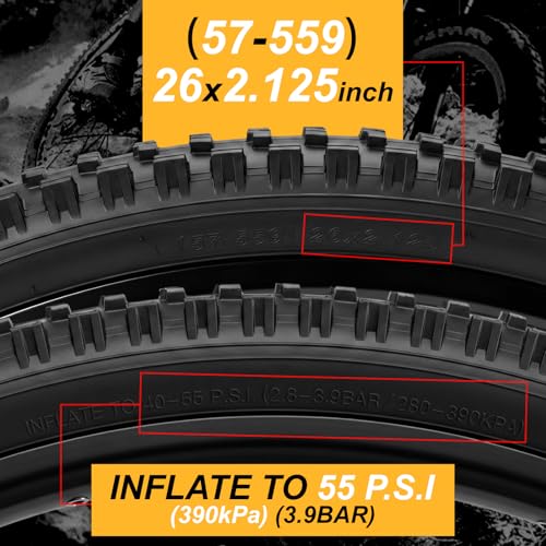 WHEELO Mountain Bike Tires Set: 2-Pack 16/20/24/26×2.125