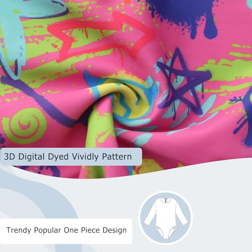 Aisyee Baby Girls One Piece Swimsuits Long Sleeve Rash Guard Swimshirts4