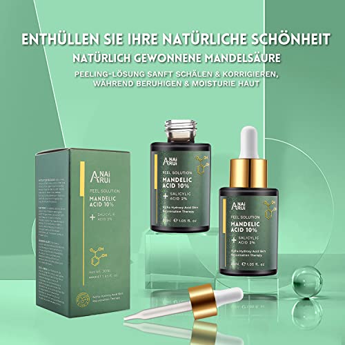ANAiRUi Salicylsäure 2% Lösung Exfoliant Gesichtsserum und Peeling Mandelsäure 10%, mit Teebaumöl, für reduzieren dunkle… - Image 7