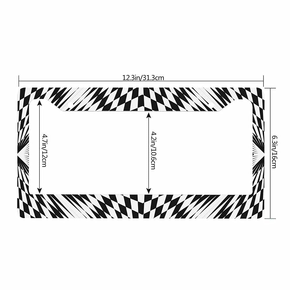 Nicokee Checkerboard License Plate Frame - Aluminum Car Tag Cover