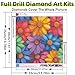 Flowers Diamond Art Kits for Adults, 5D Diamond Painting for Adult Beginners, DIY Full Drill Round Gem Painting Dot Art for Adults, Home Wall Decor 13.78x13.78 Inch