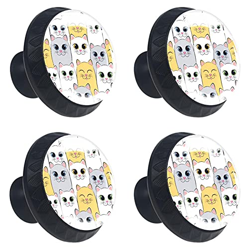 Poignées de tiroir chat mignon bouton de meuble cristal pour placard - 2