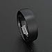 Duke Collections 6mm Black Tungsten Ring Matte Brushed Simple Classic Mens Wedding Band or Fashion Rings Dome Shape Comfort Fit (10)