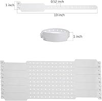 Vista 2 de Paquete de 100 pulseras de plástico blanco, pulseras de colores para eventos, muñequeras de vinilo para fiestas, pulseras de plástico personalizadas