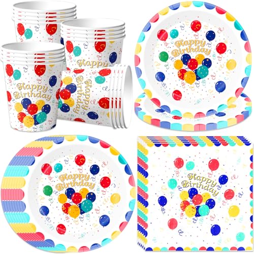 pekifaves Bunte Geburtstag Partygeschirr Set, Happy Birthday...