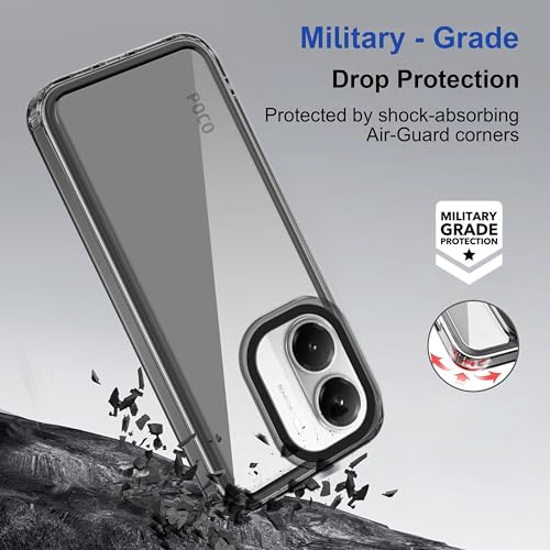 Image of Zapcase Back Case Cover for Poco X7 Pro 5G | Compatible for Poco X7 Pro 5G Back Cover | Case Cover with Camera Protection | (TPU + PC | Translucent Black)