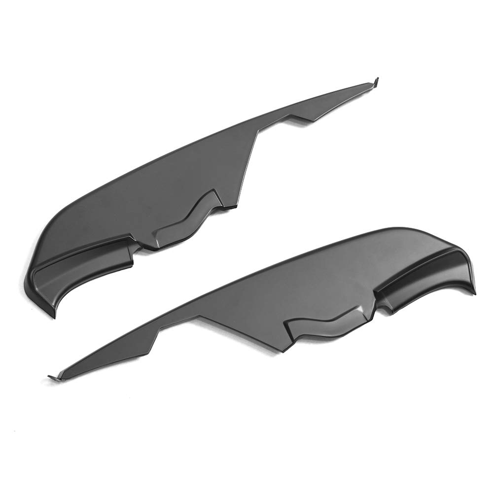 IKON MOTORSPORTS Front Bumper Vent Winglets Compatible with 2015-2017 Ford Mustang, MD Style Matte Black, Fog Light Lamp Splitters Canard Trim