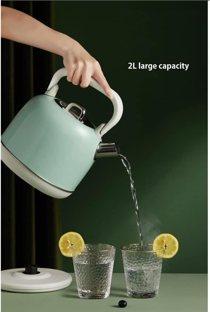 Electric Kettle 2L/6.7.6OZ Electric Kettle, Tea Kettle with 180° Foldable Handle, Water Kettle with Auto Shut-Off and Boil Dry Protection Tea Kettle (Green)
