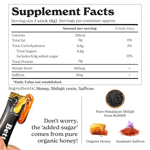 Image of Better Alt Pure Himalayan Shilajit /Shilajeet Energy Sticks with Organic Honey,Sweeter & Tastier|Helps muscle recovery|Boosts Strength & Improved energy, 85+ Trace Minerals,75%+ Fulvic Acid (Pack of 2)