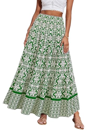 Image of CFLONGE Summer Maxi Skirts for Women 2026 Trendy Floral A Line Boho Skirt