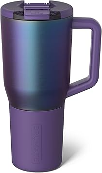 BruMate Muv - 35oz 100% Leak Proof Insulated Coffee Mug with Handle & Lid - Stainless Steel Coffee Travel Mug - Double Walled Coffee Cup Dark Aura