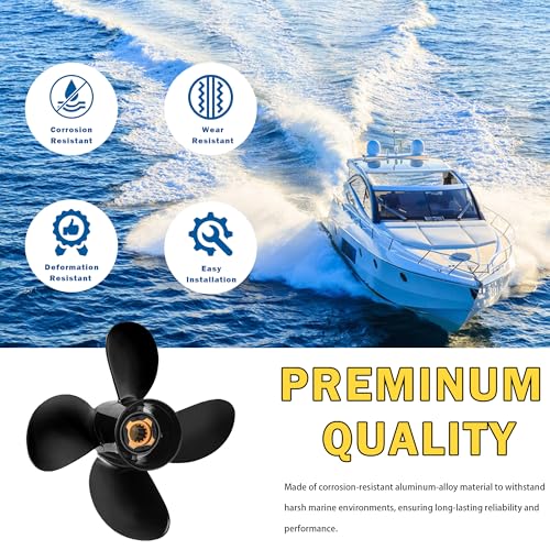 Image of 48-8M8026630 |10.3 x 13(Hub Kits Included) Upgrade Aluminum Outboard Boat Propeller for Mercury 25-60HP 13 Spline Tooth RH