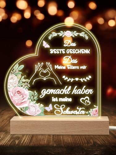 APODESS led Schwestern Geschenk Beste Schwester Nachtlicht Geschwister...