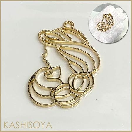 Amazon 大型レジン空枠 プリンセス b 34mm 48mm ライトゴールド レジン枠 プリンセス 童話 お姫様 Uvレジン素材 レジン封入 アクセサリー素材 手芸 ハンドメイド 並行輸入品 デコ素材 通販