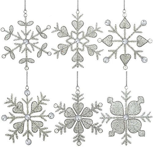 Christmas Ornaments Snowflake Decor Party Anniversary 15 CM Set of 6