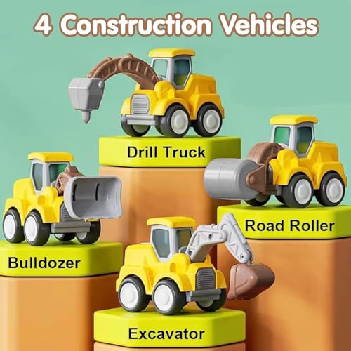 Image of ToyBharat Pressing n go JCB Toys - for Toddlers, Press & Go Truck Toy with Flexible Joints, Fun Car Set for 1+ Year Old Boys & Girls, Birthday Gift for Kids