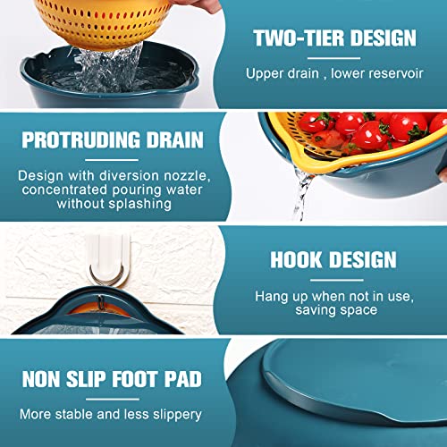 Lrecnom 6 Pieces Colander With Bowl, Food Strainer For Pasta Veggies And Fruits thumb #2