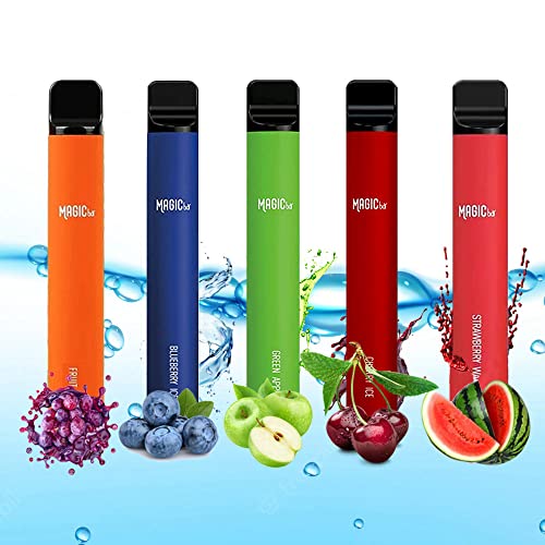 Magic-Bar-Disposable-E-Cigarette-Disposable-Vape-600-Puffs-Fruits-Flavours-E-Cigarette-Starter-Kit-Draw-Activated-Vape-Pen-Disposable-E-Cigarette-No-Nicotine-Blue-R-Pack-of-1