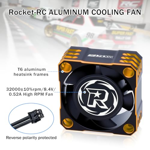 Image of Surpass ESC Cooling Fan 25x25mm 32000RPM /8.5V Metal Cooling Fan Turbo ESC Heat Dissipation for 1 /10 1 /8, 1 /12 RC Car TS120 TS160 TS120V2 TS160V2 (Black+Orange)