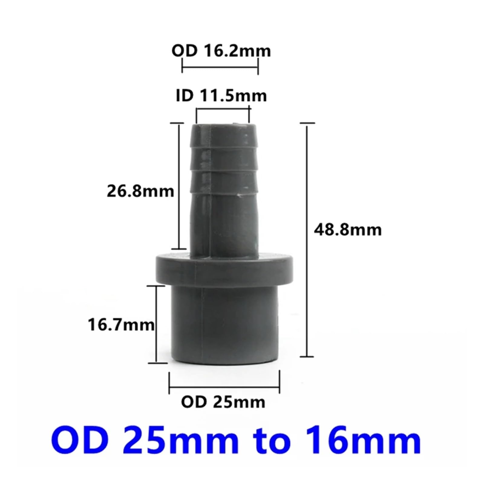 15 szt. Złączy rurowych PCV Pagoda do armatury akwariowej nawadniania ogrodu | Adapter do miękkich złączy węży 20/25/32 mm do 5/25 mm Biały Szary Niebieski(OD 25mm to 16mm,Gery (15PC))