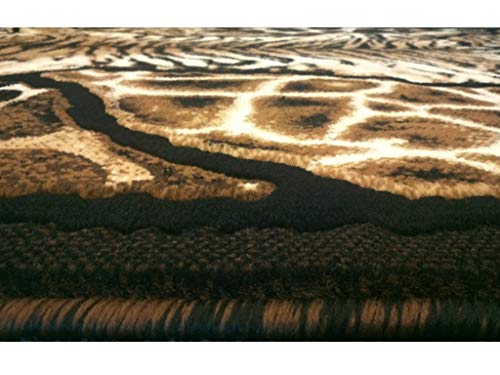 Animal Skin Leopard Tiger Zebra Print Area Rug Black Skinz Design 72 (8 Feet X 10 Feet ) #TOP2