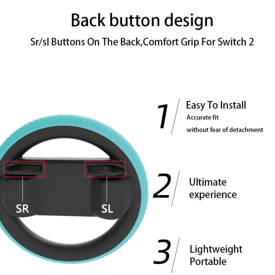 Racing Steering Wheels for Switch 2 Console Controller Handle Grips for NS 2 Joystick Gaming Accessories (Wheels)