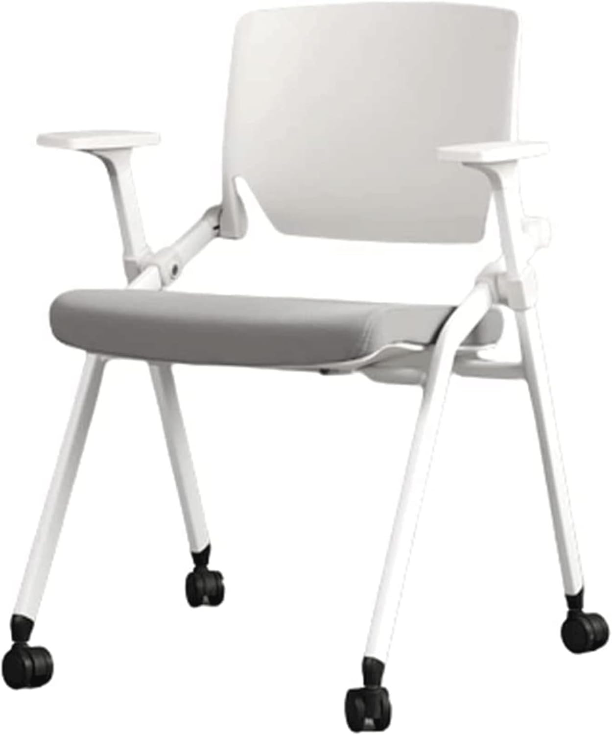 Silla Plegable Silla plegable con polea, silla con respaldo de alta elasticidad, cojín de lino y algodón, reposabrazos ergonómico, asiento para estudiantes, oficina, sala de conferencias Clásica