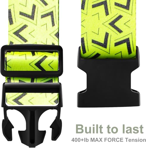 Image of Luggage Straps for Suitcases TSA Approved Easy Pack Organized Suitcase Strap, Luggage Strap, Luggage Belt Strap, Bag Straps for Luggage. Buckle Straps Travel Accessories (Yellow)