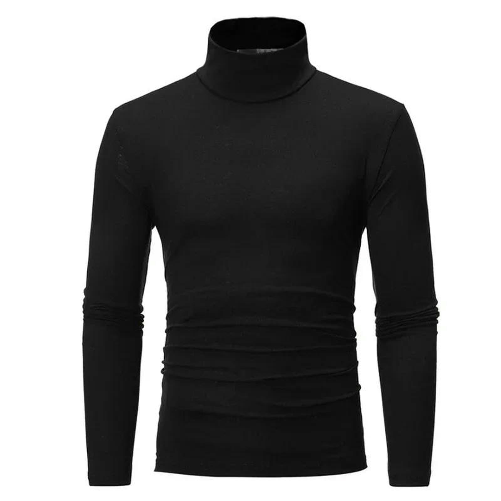 Suéter para Hombre Suéter De Hombre Cómodo, Ajustado, De Cuello Alto, De Color Sólido Y Fino, para Primavera Y Otoño-Blanco-XXL