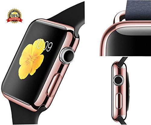 Protective Case for Apple Watch Case 38mm Series 3 and 2, Bumper for Apple Watch Snap on Face Cover Full Coverage Screen Protector of Thin Plated Case PC for iWatch Sport/Edition 2017/2016 - Pink