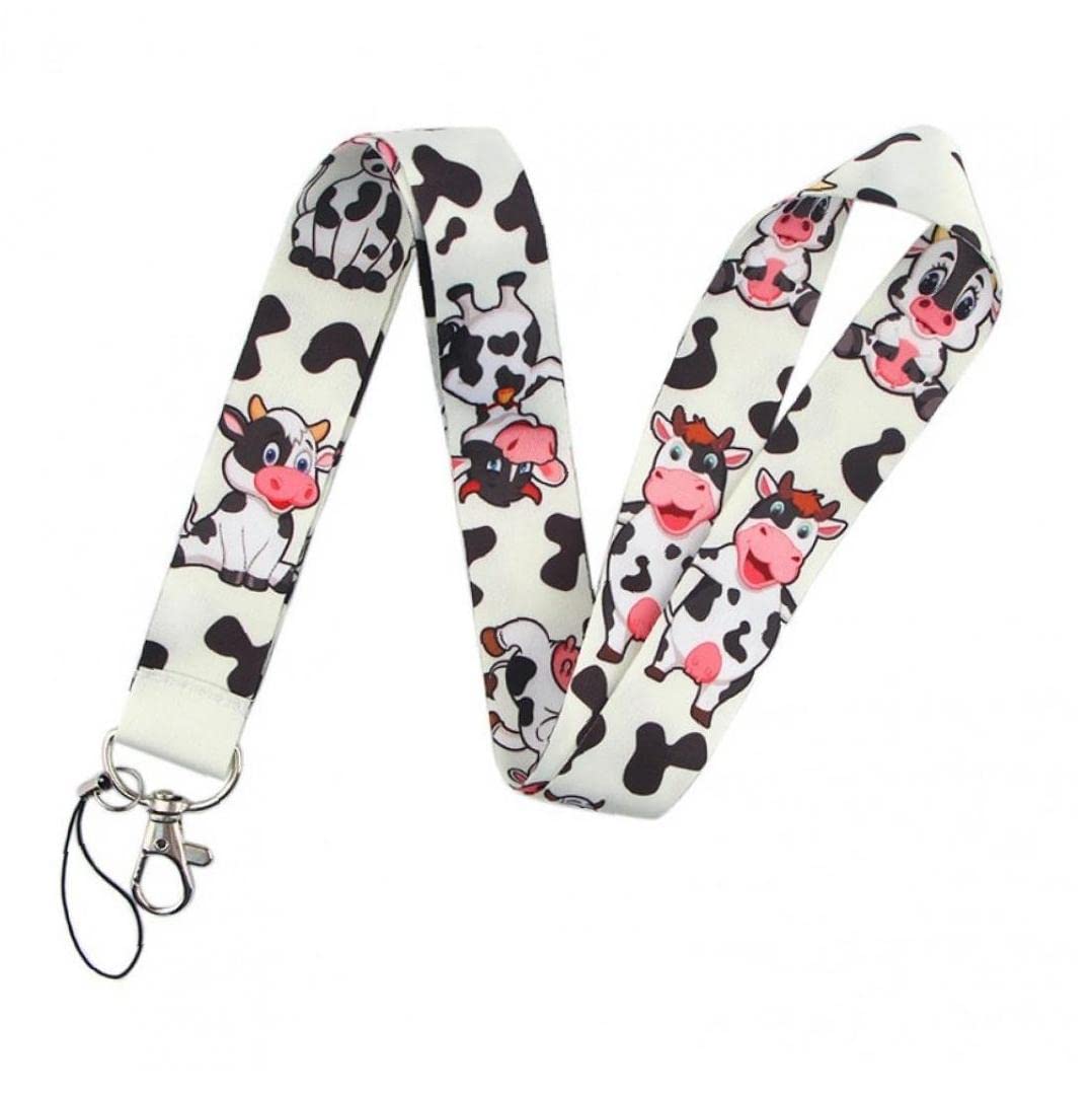 Casiler Women's As Shown Cartoon Cow Print Lanyard Cute Neck Strap Key Chain Id Card Badge Holder Neck Lanyard For Men