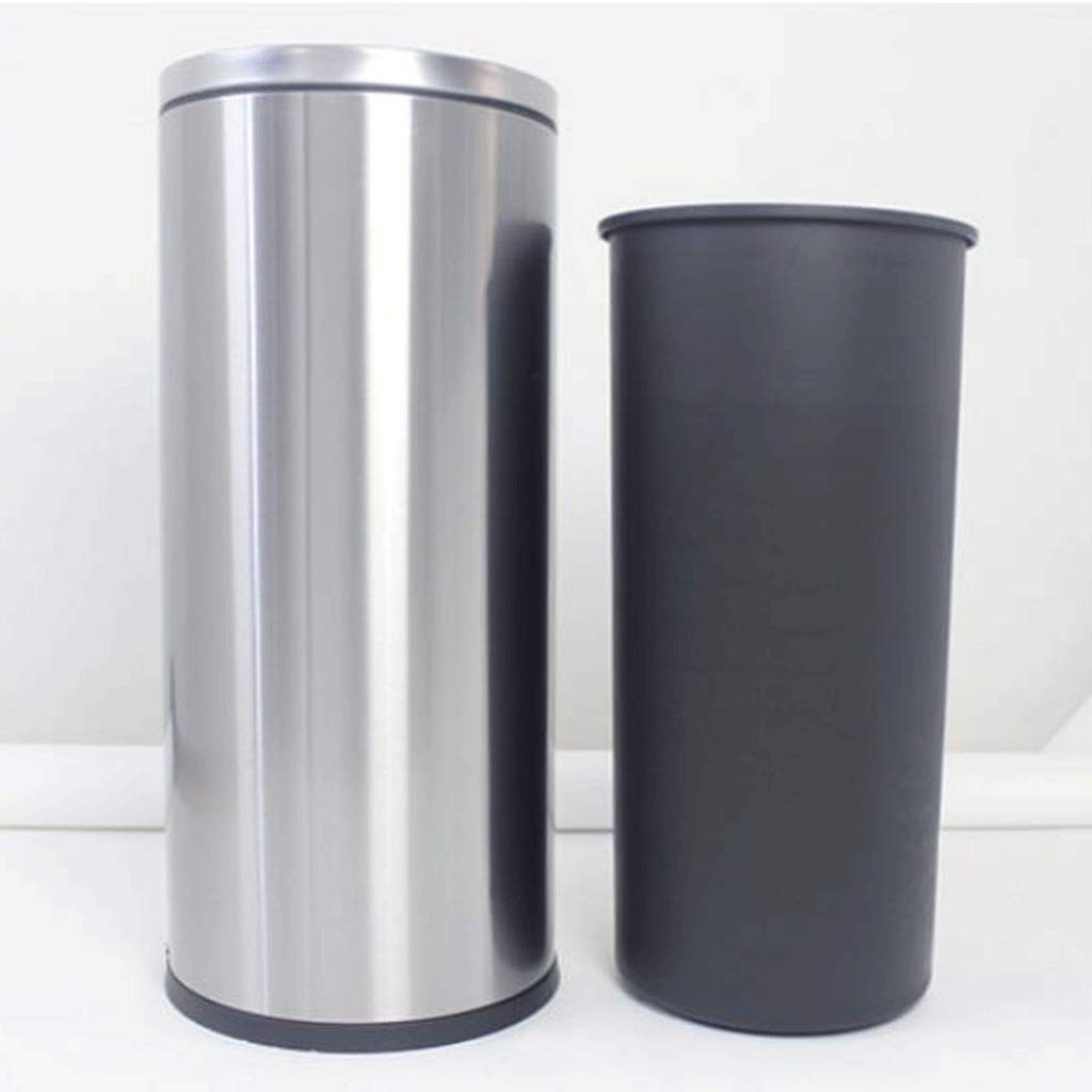 Lobby Trash Can Stal nierdzewna 30.5 * 67cm Hotel Zakupy Centrum handlowe Śmieci(Silver)