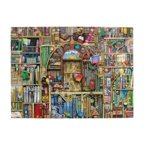 古い本棚500ピース ジグソーパズル 大人向け難しい 破片なし カチっとハマる 誕生日 おしゃれ インテリア ギフトハウス (52×38cm)
