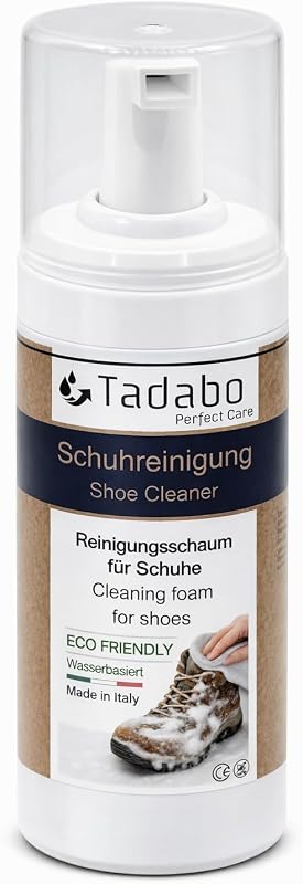 Pulitore per scarpe da 150 ml, pulitore per scarpe da ginnastica, pelle, pelle scamosciata, pelle nabuk, pelle scamosciata e similpelle, pulizia per scarpe da trekking, scarpe da trekking