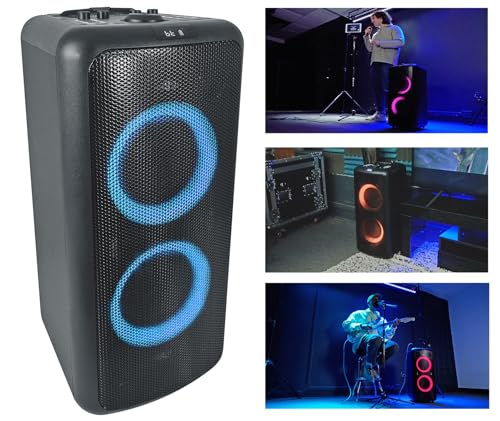Rockville Bundle: (1) Rockville Elite Party 65 Bluetooth Party Speaker Extremely Loud+Karaoke Effects Bundle with (1) Rockville RWM1203VH VHF Wireless Dual Handheld Microphone System (2 Items)