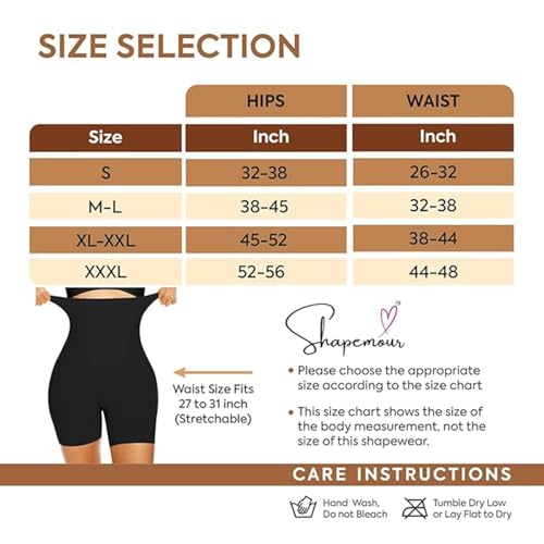 Image of SHAPEMOUR High Waist Shapewear for Women, Body Shaper Shorts with Silicone Grip, No Steel Bones Slimming Panties, Seamless Design Tummy Control Tucker