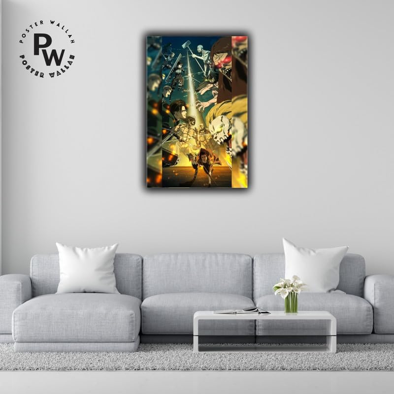 Image of POSTER WALLAH Attack On Titan Anime Poster for Home Office and Student Room Wall | Aesthetic Poster | Wall Decor ATCKONTTN09 (18X12 inch)
