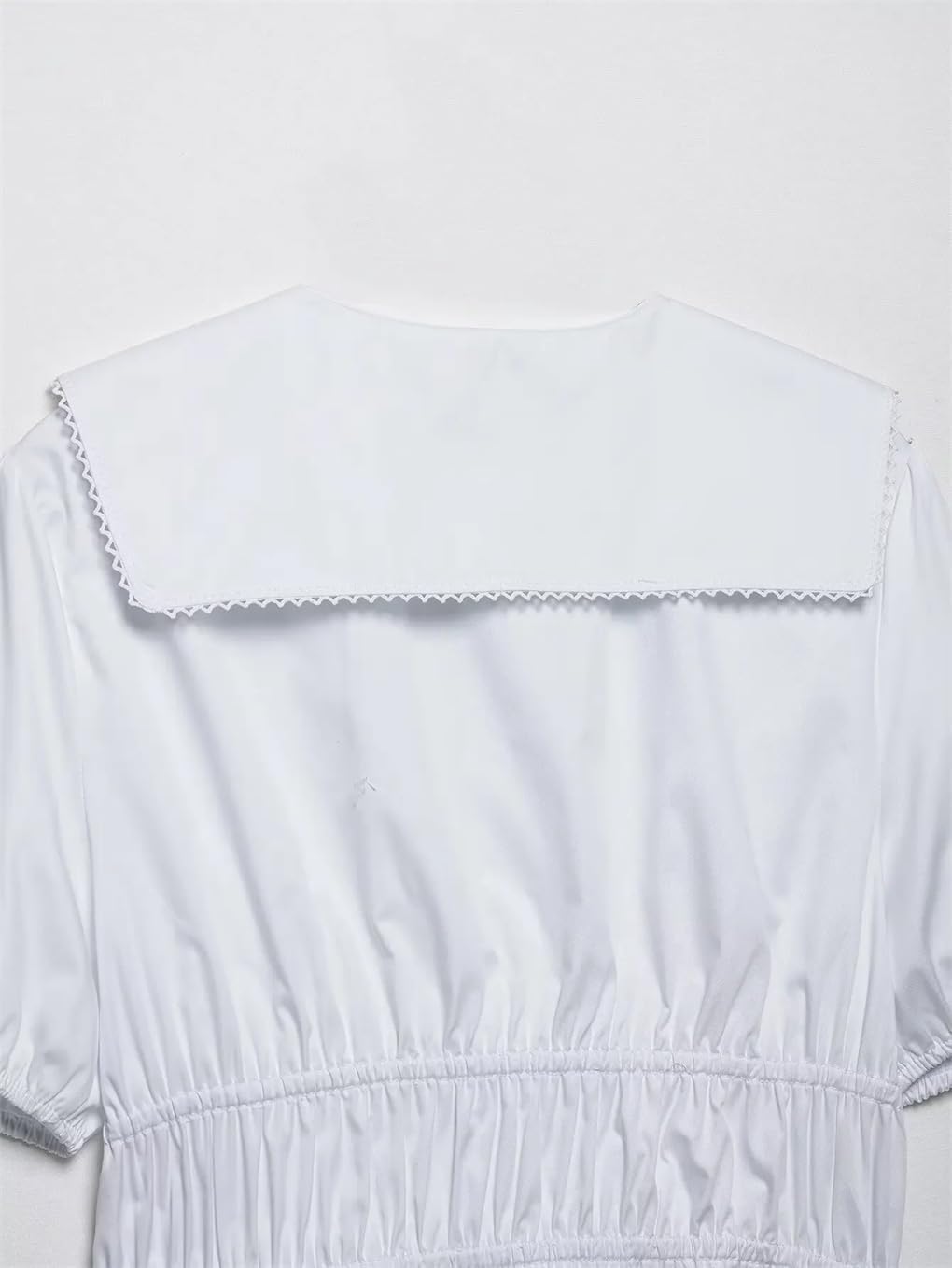 Women's Ruffled Short-Sleeved Bow Tie Shirt