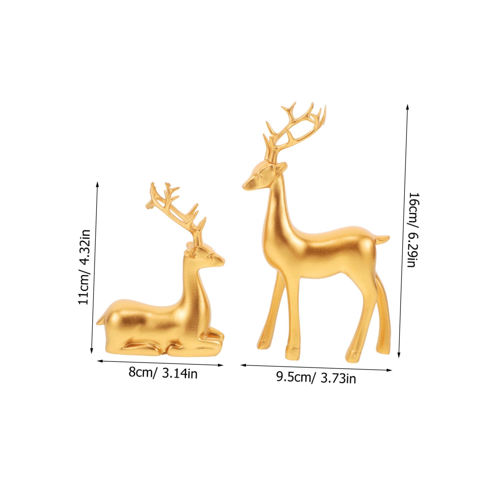 2 Stück Weihnachtliche Rentier Figuren aus Resin Kleine Dekorative Hirschstatuen mit Detaillierter Gestaltung Kreative Elch skulpturen für Wohnzimmer Tisch Raumdekoration
