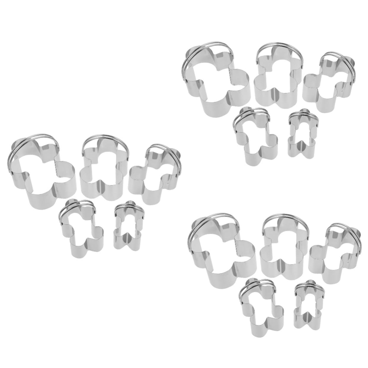 Ciieeo 15 Stk 5-teiliges Set Mousse-Ringe Lebkuchenmann-Plätzchen Ingwerkekse Weihnachtskeks küchenmaschiene kochgeschirr Tragbarer Mousse-Ring Formen von Ausstechformen Rostfreier Stahl