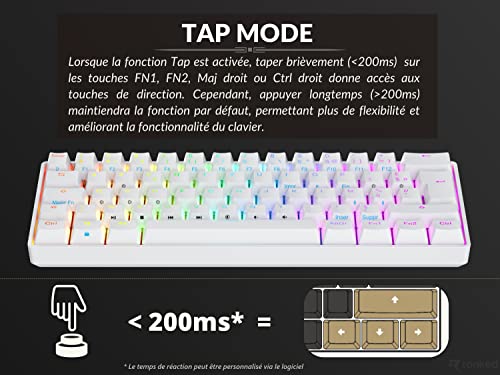 Clavier PC et Mac Ranked N60 Nova Blanc pour un setup gaming épuré et lumineux - 4