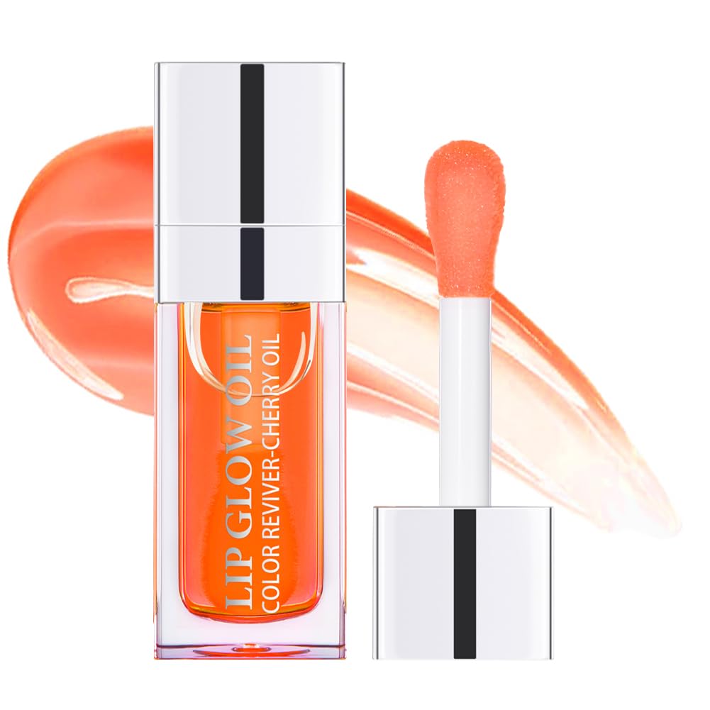Fovcos Hydrating Lip Glow Oil, Moisturizing Lip Glow Oil, Lip Plumper Gloss, Transparent Lip Gloss, Lip Oil, Plumping Lip Oil, Lip Balm, Tinted Lip