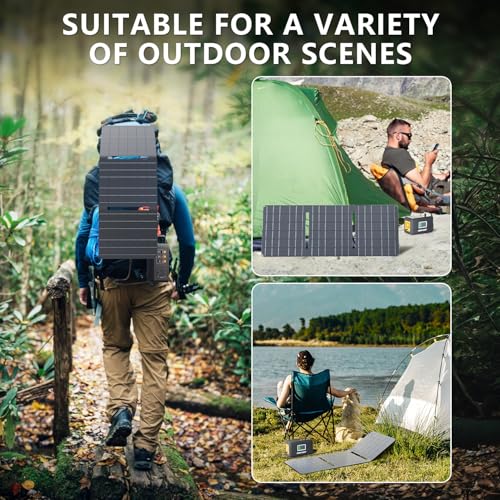 HOWEASY Solar Generator 120W(240W Peak), Portable Power Station with 30W Solar Panel,Power Bank with 110V AC Outlet for Camping, Home, Outdoor Emergency - Image 6