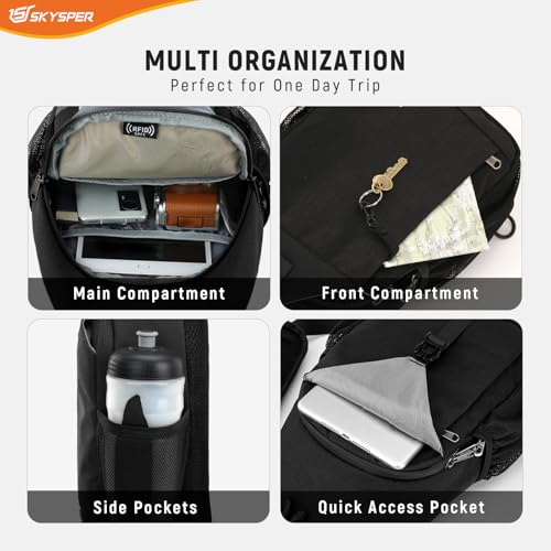 SKYSPER Sling Bag RFID Cross Body Bag Recycled Crossbody Backpack Travel Daypack - Image 5
