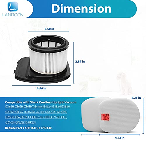 Image of IZ382H Filters for Shark IZ382H IZ377H IZ376H IZ162H IZ362H IZ361H IZ163H IZ462H IZ464H IZ482H IZ483H IY143H Vacuum Part XHF161H 617FJ140