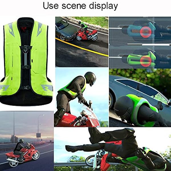 Reflecterend Vest Voor Volwassenen Anti-val Motorairbag Afneembare, Trage Terugverende Rugbeschermer Weersta Scherpe Voorwerpen En Verspreid De Impact (Zonder CO2-cilinder)