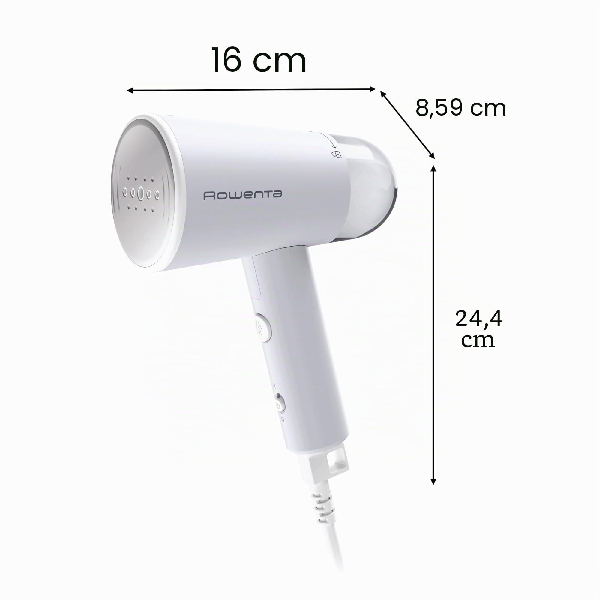 Rowenta, vaporizador para ropa, vaporizador de mano de viaje, capacidad de tanque de 2.2 onzas, plegable, fácil de vapor, 1100 vatios, planchado, vaporizador de ropa gris, esenciales para día festivo,